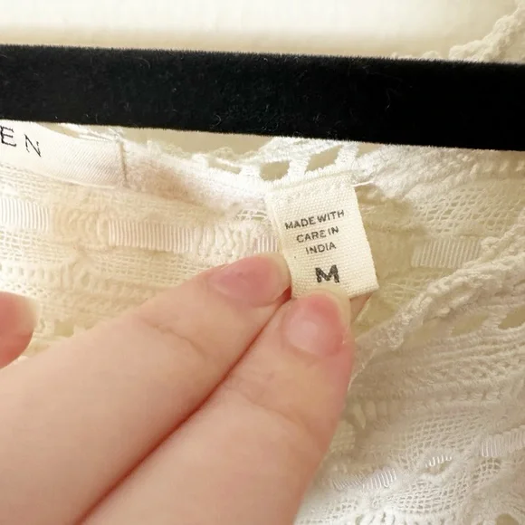 Doen Anneth Blouse Top Salt Cream Lace Medium - Picture 7 of 11